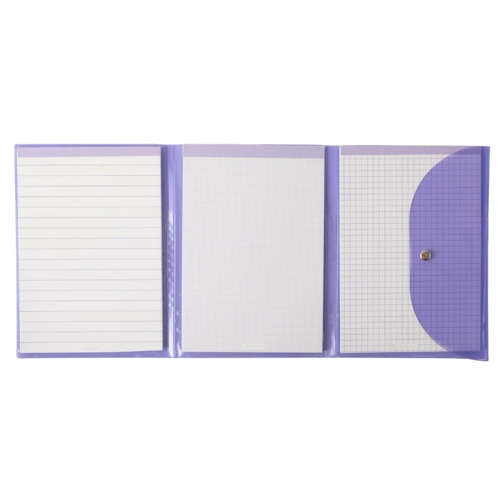 Vivid Collection A5 3pk Notebook Set with Clear Cover - PURPLE